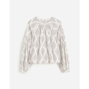 NWT Madewell Shirred Balloon-Sleeve Top in Geometric Print size XL NV795